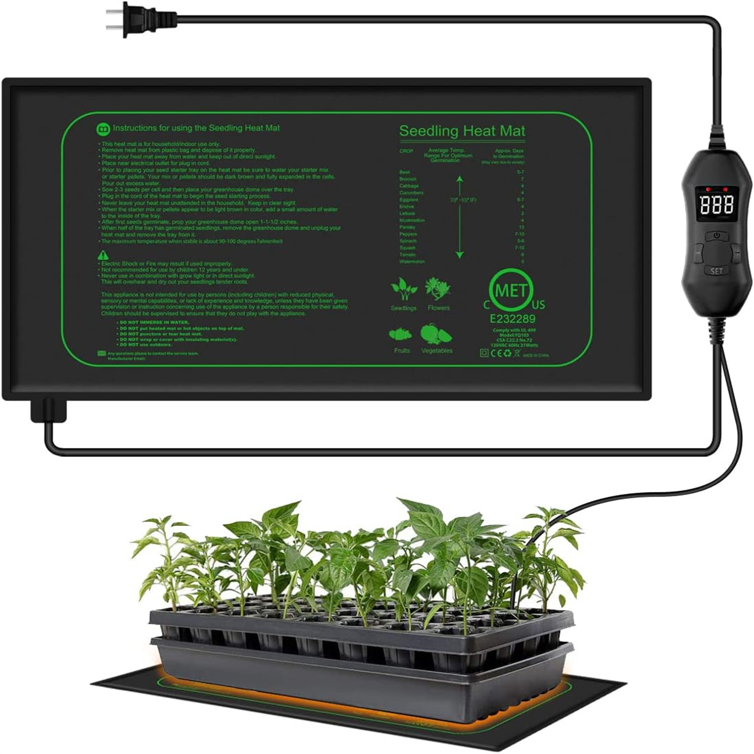 Rooting Gel Clone - Zaailing Warmte Mat Met Digitale Thermostaat